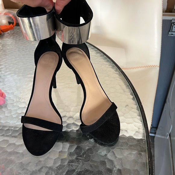 Zara black sandal heels suede leather size 8 - Picture 3 of 5